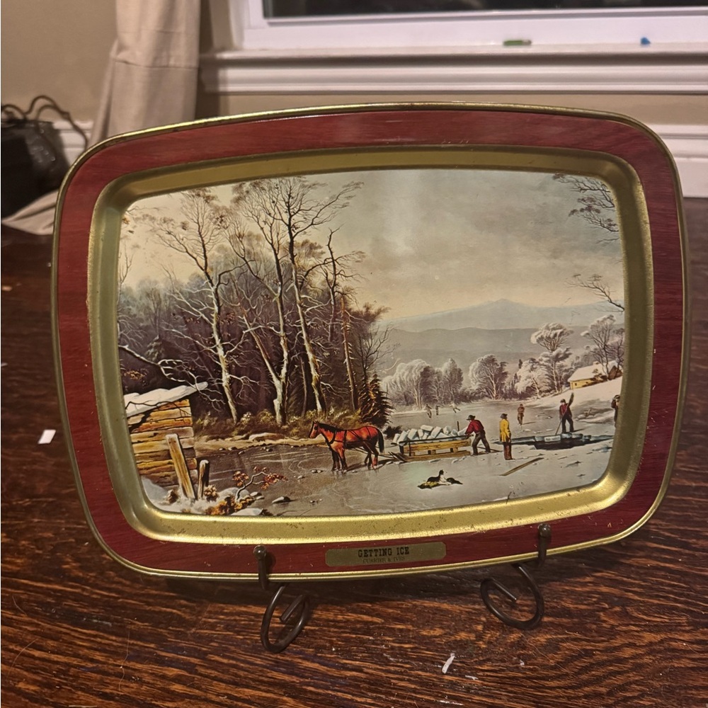Vintage Winter Scene Decorative Tray